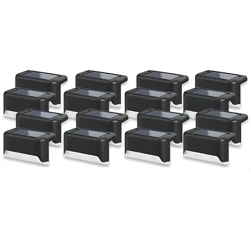 Outdoor Lighting On Stairs - AT02-ソーラーLEDステップライト 16個セット 屋外デッキ照明 商業街での使用に最適 バルコニー、テラス、階段、フェンス、庭に適用