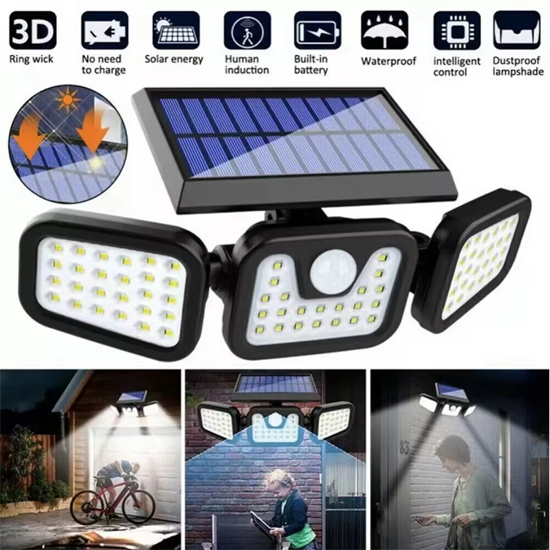 Outdoor Lighting Experts - Led ソーラーライト屋外モーションセンサー人体検知調節可能なヘッド Ip65 防水ソーラー 3 ヘッド壁ランプガーデン