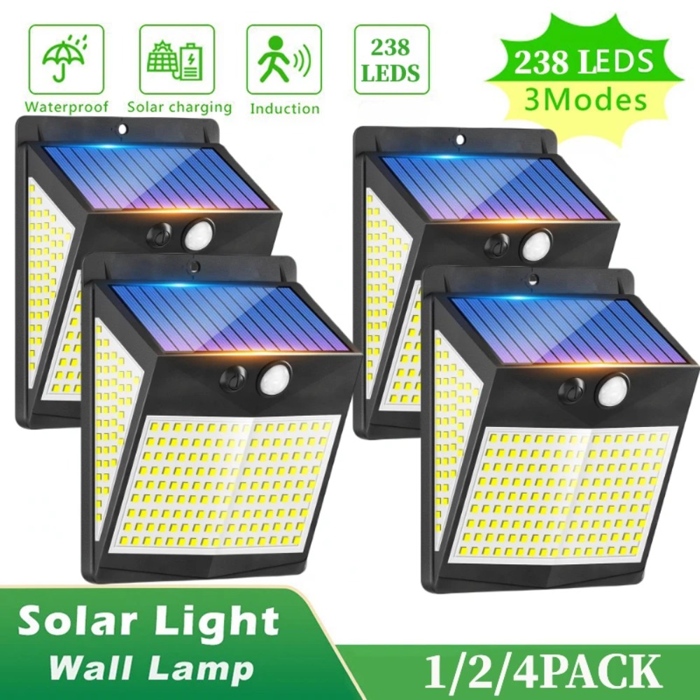Outdoor Lighting Experts - Pirモーションセンサー付きウォールランプ,屋外ライト,防水,3つのモード,ip65,庭または庭用,238 LED