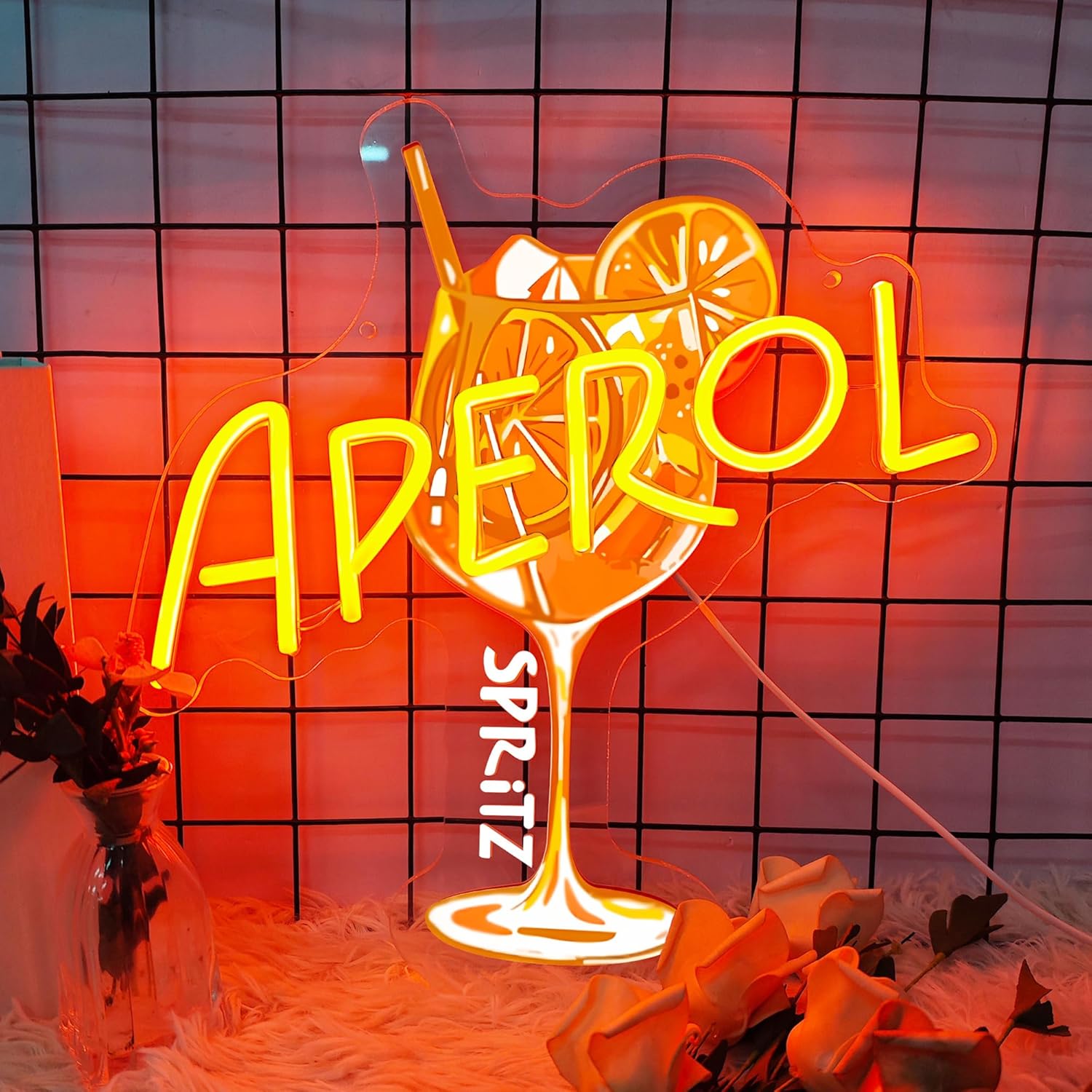 Outdoor Lighting Restaurant - オレンジ/アペロールスプリッツ ネオンサイン LEDカクテルネオンライト 家庭用バー マンケーブ キッチン