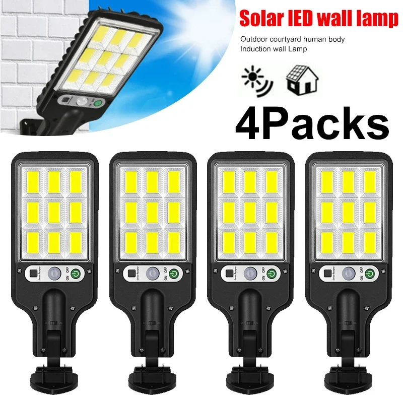 Outdoor Lighting Rechargeable - 強力なLEDソーラー屋外中庭壁掛けランプ充電式誘導ソーラーガーデンライトテラスガレージドア街路灯