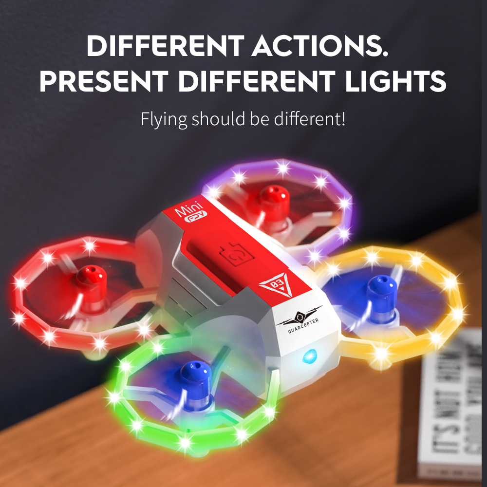 Outdoor Lighting Experts - 子供向けの音楽と光を備えたKf601ミニドローン,初心者向けのライト付きおもちゃ,クワッドコプター,36km, h,rcヘリコプター,子供向けギフト,新品