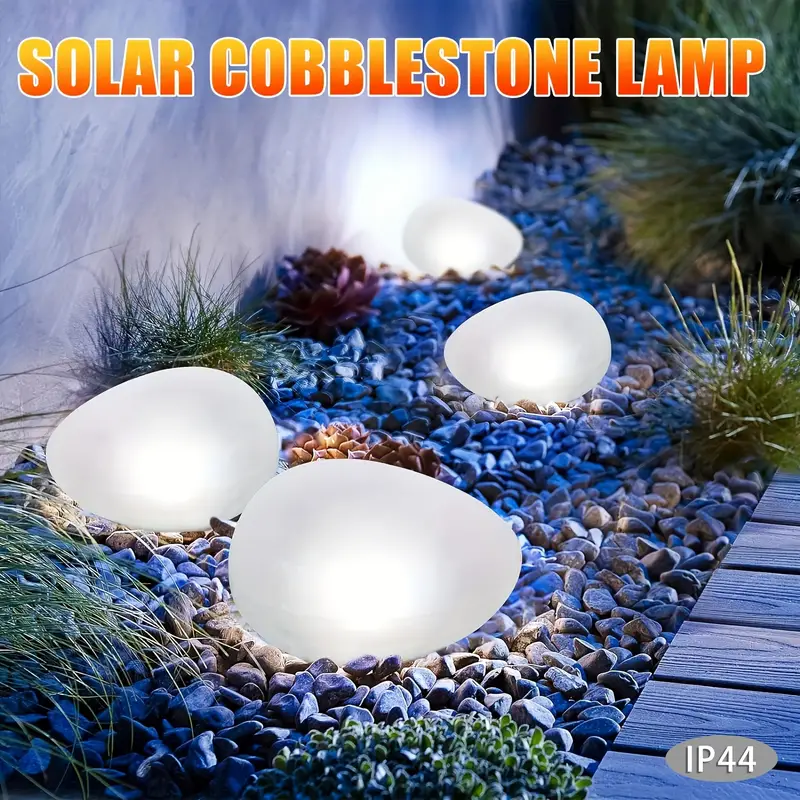 Outdoor Lighting Experts - 1/2パックソーラーペブルライト – 庭/パティオ用の屋外防水装飾、光センサーランプ、パス/結婚式の雰囲気用のポータブル