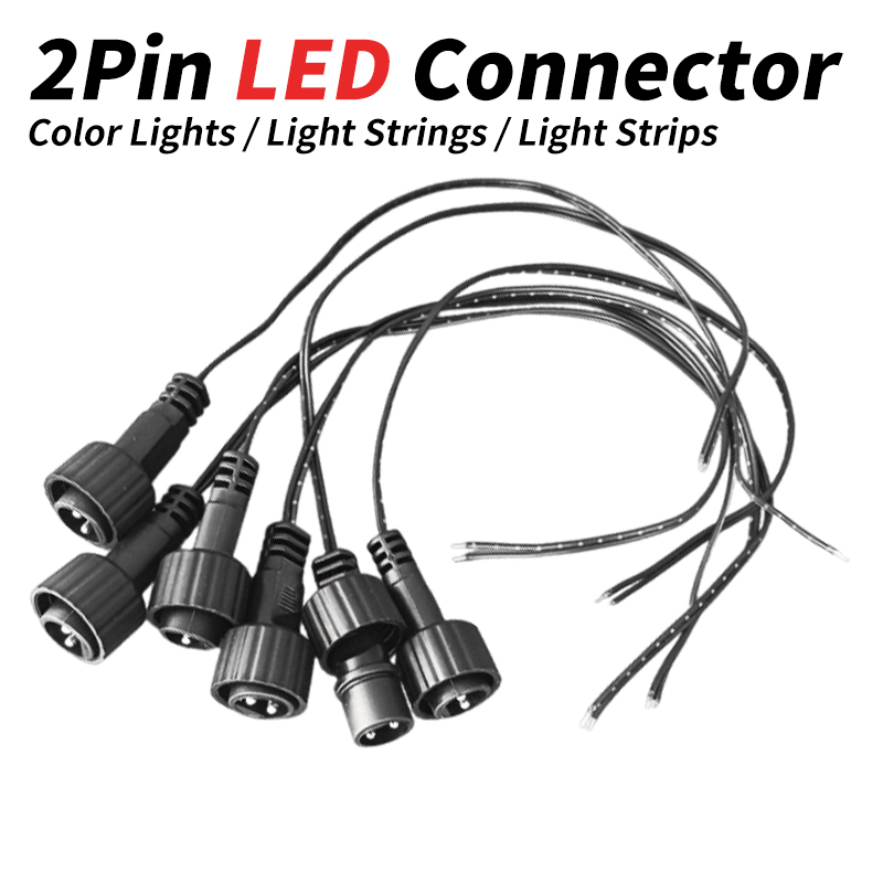 Outdoor Lighting Experts - 2ピンLEDコネクタ、25cmワイヤー付き、ソーラーストリングライト用、1A 0.25平方mm、IP65屋外防水延長ケーブル、ソーラーパネル用