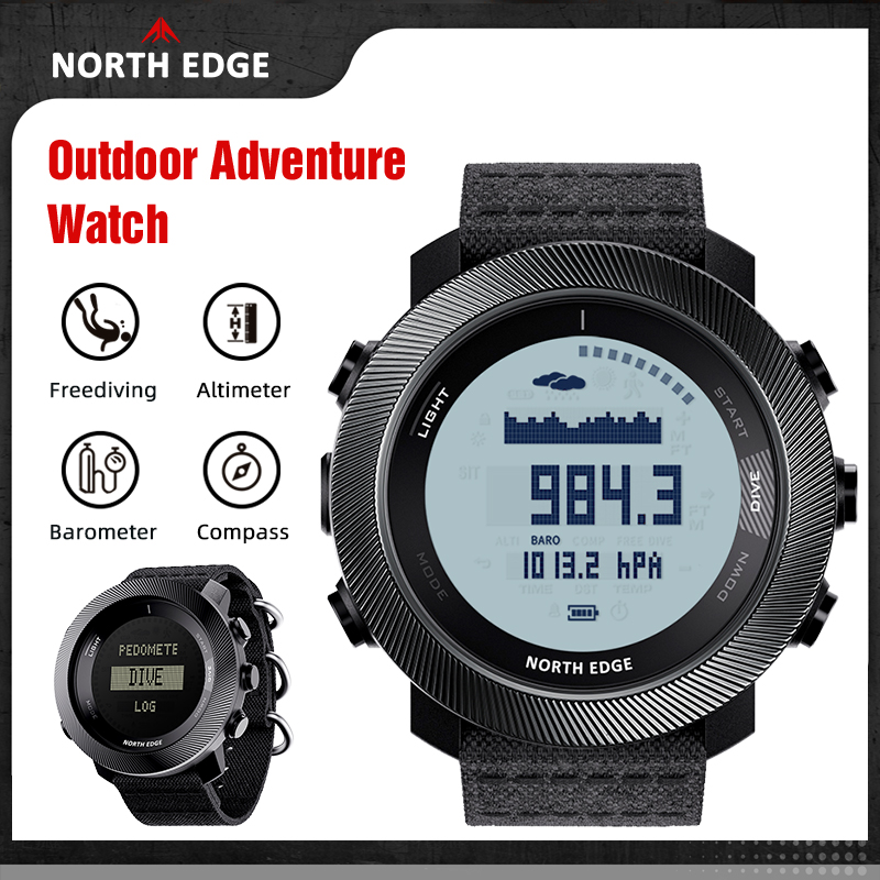 Outdoor Lighting Deck - NORTH EDGE APACHE-D メンズ フリーダイビング デジタル腕時計
