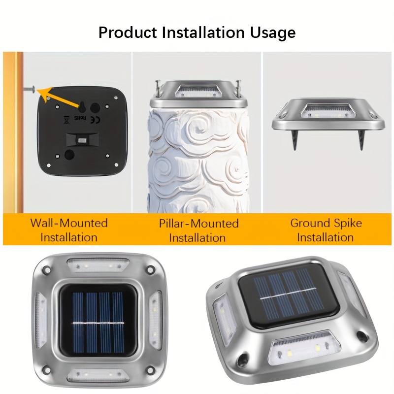 8個入りソーラーパスライト 屋外防水 スクエア型 地面通路  - Outdoor Lighting On Stairs のレビューと価格