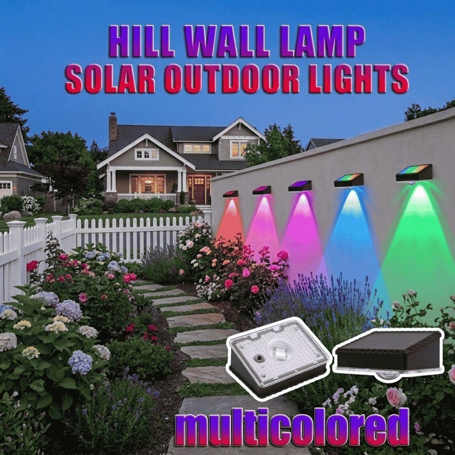 4個入りソーラーフェンスライト、屋外用防水仕様。RGBカラー - Outdoor Lighting Deck のレビューと価格