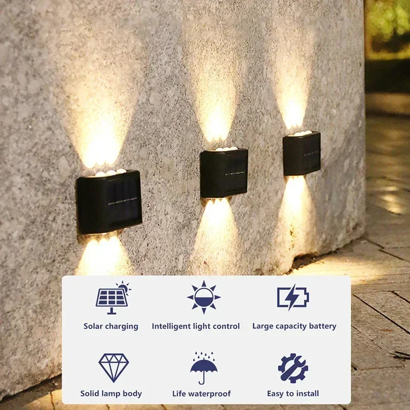 LEDソーラーライト 屋外防水 ソーラーウォールランプ 上下 - Outdoor Lighting Uplight のレビューと価格