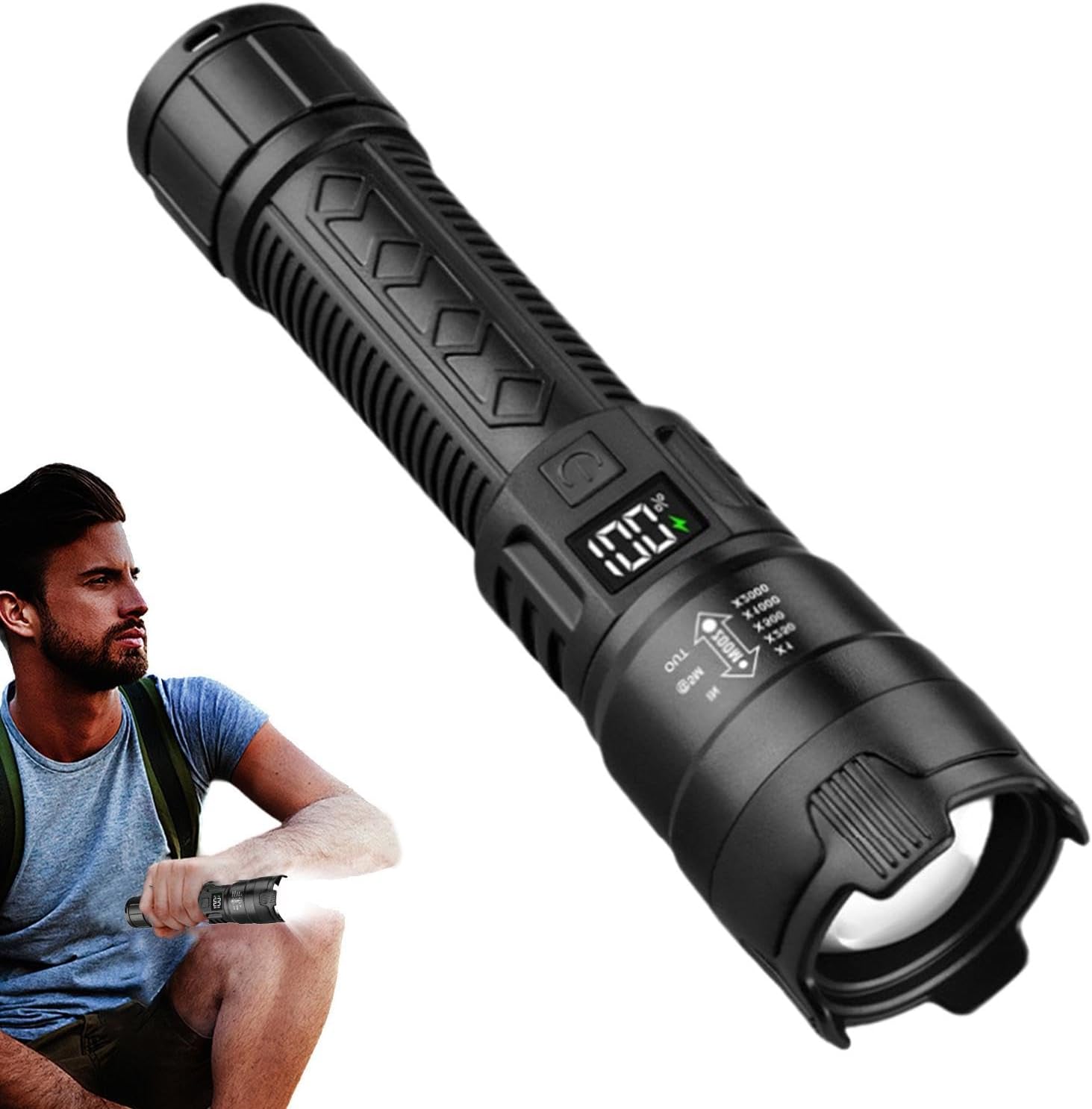 戦術的な LED 懐中電灯 2000LM USB 充電式防水 - Outdoor Lighting Construction のレビューと価格