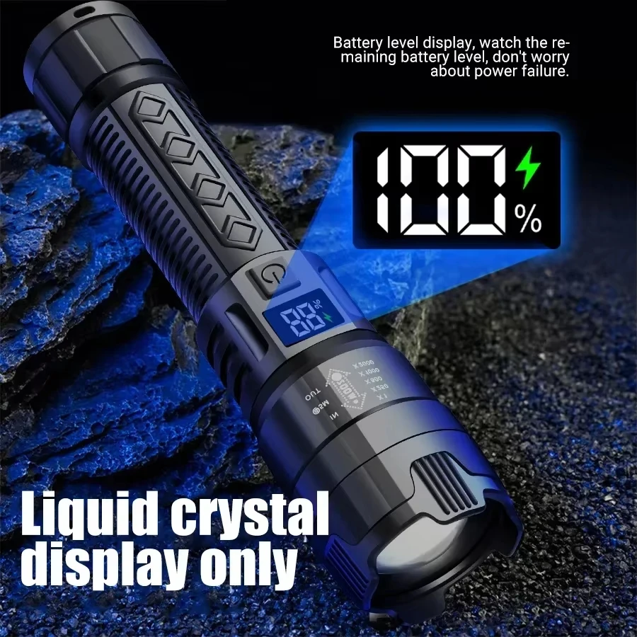 戦術的な LED 懐中電灯 2000LM USB 充電式防水 - Outdoor Lighting Construction のレビューと価格
