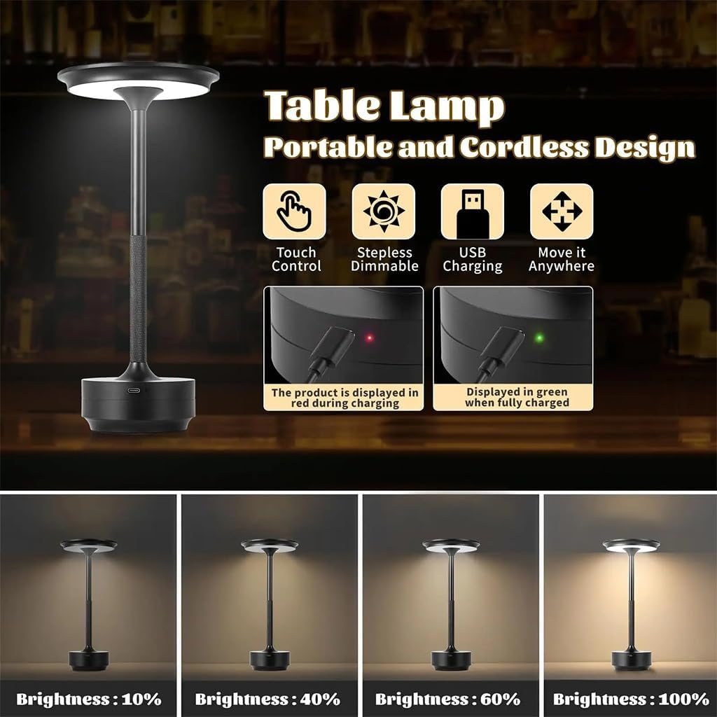 コードレステーブルランプ充電式調光可能なレトロナイトライトタ - Outdoor Lighting Restaurant のレビューと価格