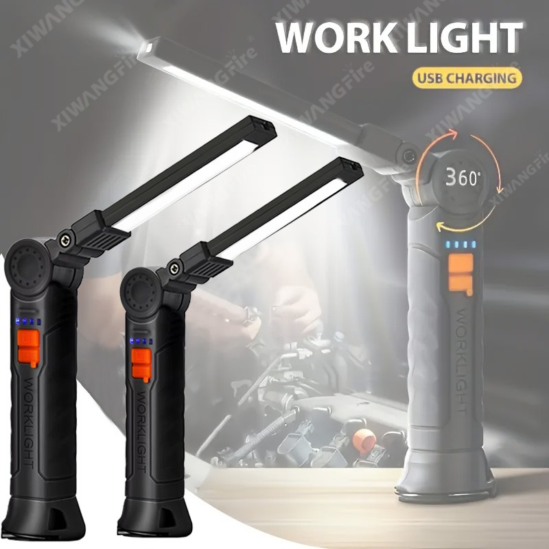 充電式 LED 懐中電灯 マグネットとフック付き、作業現場の - Outdoor Lighting Construction のレビューと価格
