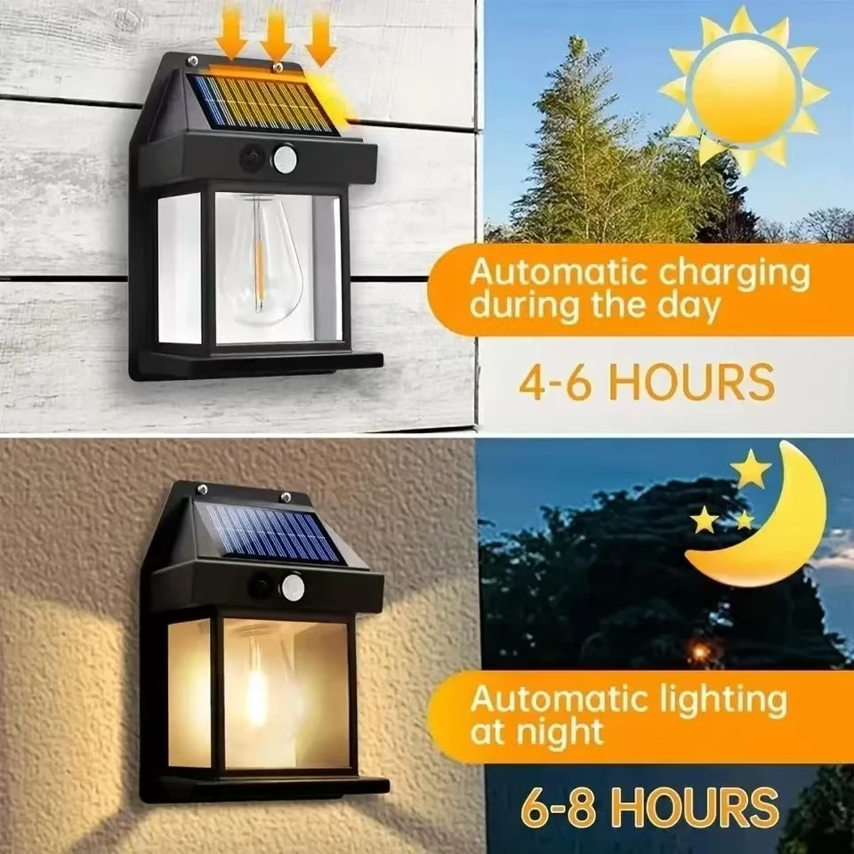 屋外ソーラータングステンウォールライト、モーションセンサー付 - Outdoor Lighting Experts のレビューと価格