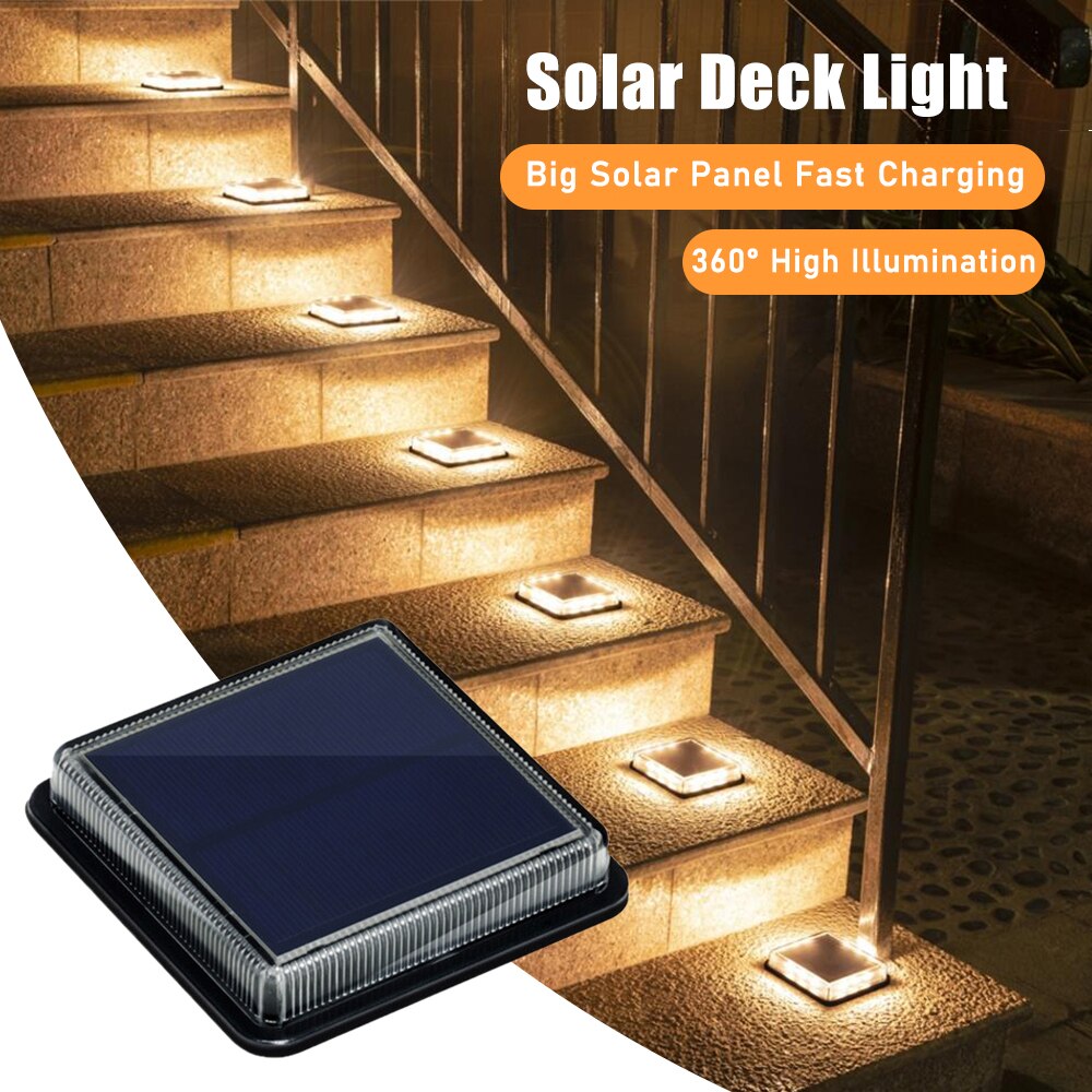 12 ledソーラーデッキライト最大ソーラーパネル屋外ソロパ - Outdoor Lighting On Stairs のレビューと価格
