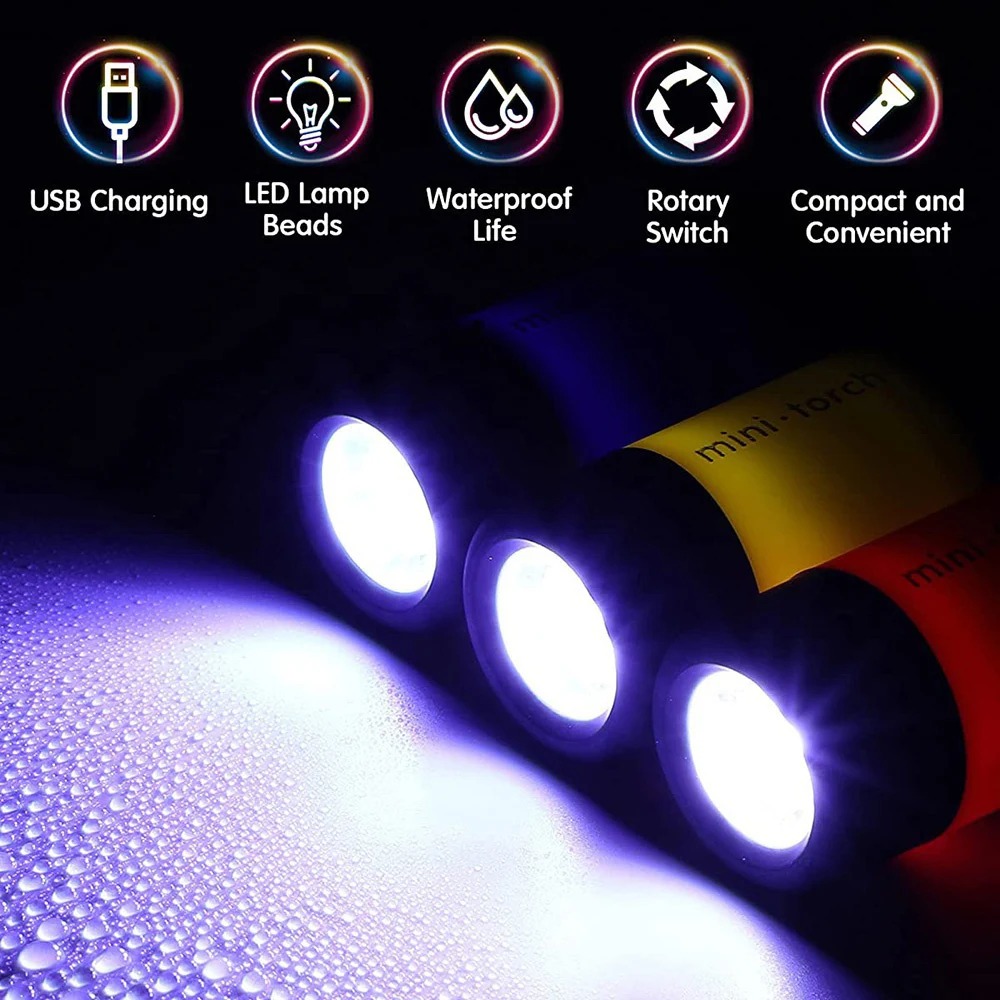 USB 充電式キャンプミニ懐中電灯強力な光ポケットキーホルダ - Outdoor Lighting Construction のレビューと価格