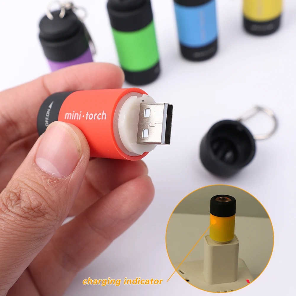 USB 充電式キャンプミニ懐中電灯強力な光ポケットキーホルダ - Outdoor Lighting Construction のレビューと価格