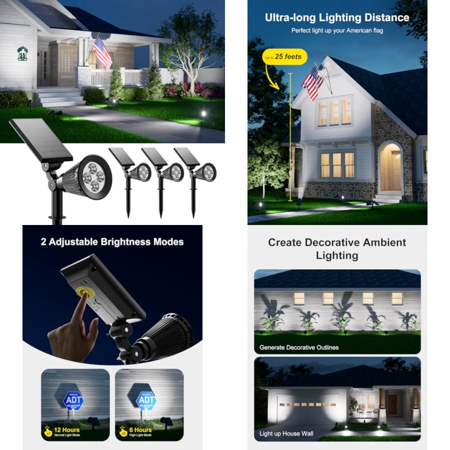 ソーラースポットライト 屋外防水ライト 木、彫像、花、植木鉢 - Outdoor Lighting Landscape のレビューと価格