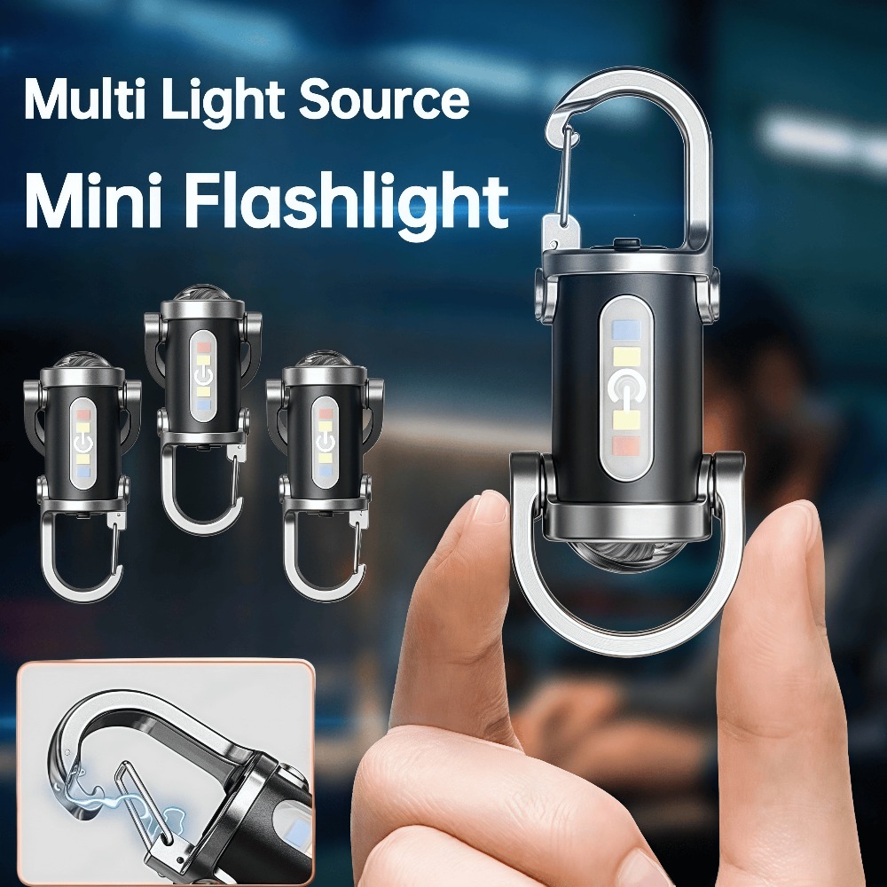 ポータブルキーホルダーライトミニキーリング懐中電灯充電式防水 - Outdoor Lighting Rechargeable のレビューと価格