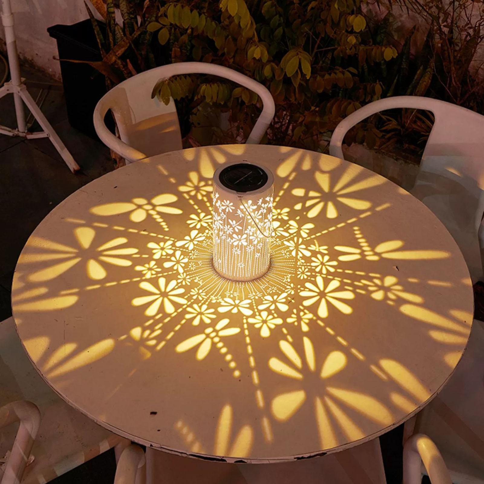 ソーラーランタン装飾的なカラフルな金属製フラワーライトソーラ - Outdoor Lighting Landscape のレビューと価格