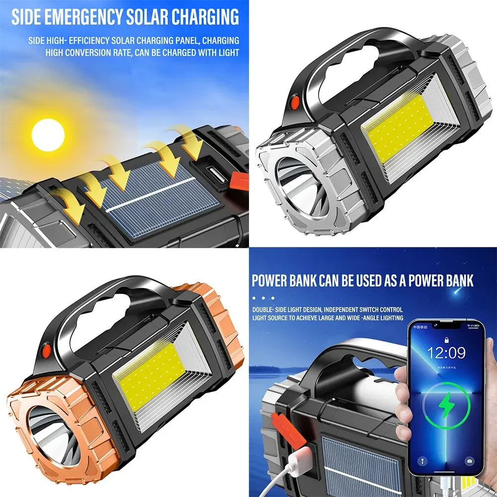 新しいアップグレード充電式ハイパワーソーラー LED 懐中電 - Outdoor Lighting Construction のレビューと価格