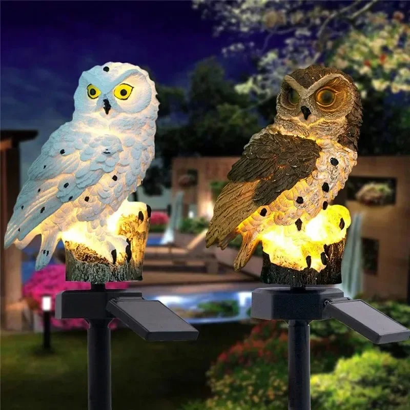 ソーラーフクロウ像ガーデンライトLED防水屋外装飾、庭やパテ - Outdoor Lighting Construction のレビューと価格