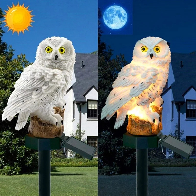 ソーラーフクロウ像ガーデンライトLED防水屋外装飾、庭やパテ - Outdoor Lighting Construction のレビューと価格
