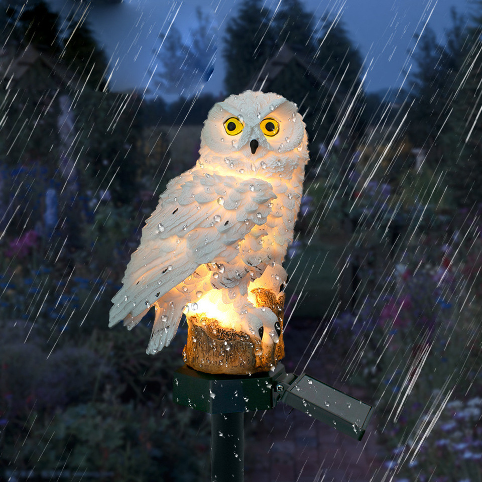 ソーラーフクロウ像ガーデンライトLED防水屋外装飾、庭やパテ - Outdoor Lighting Construction のレビューと価格