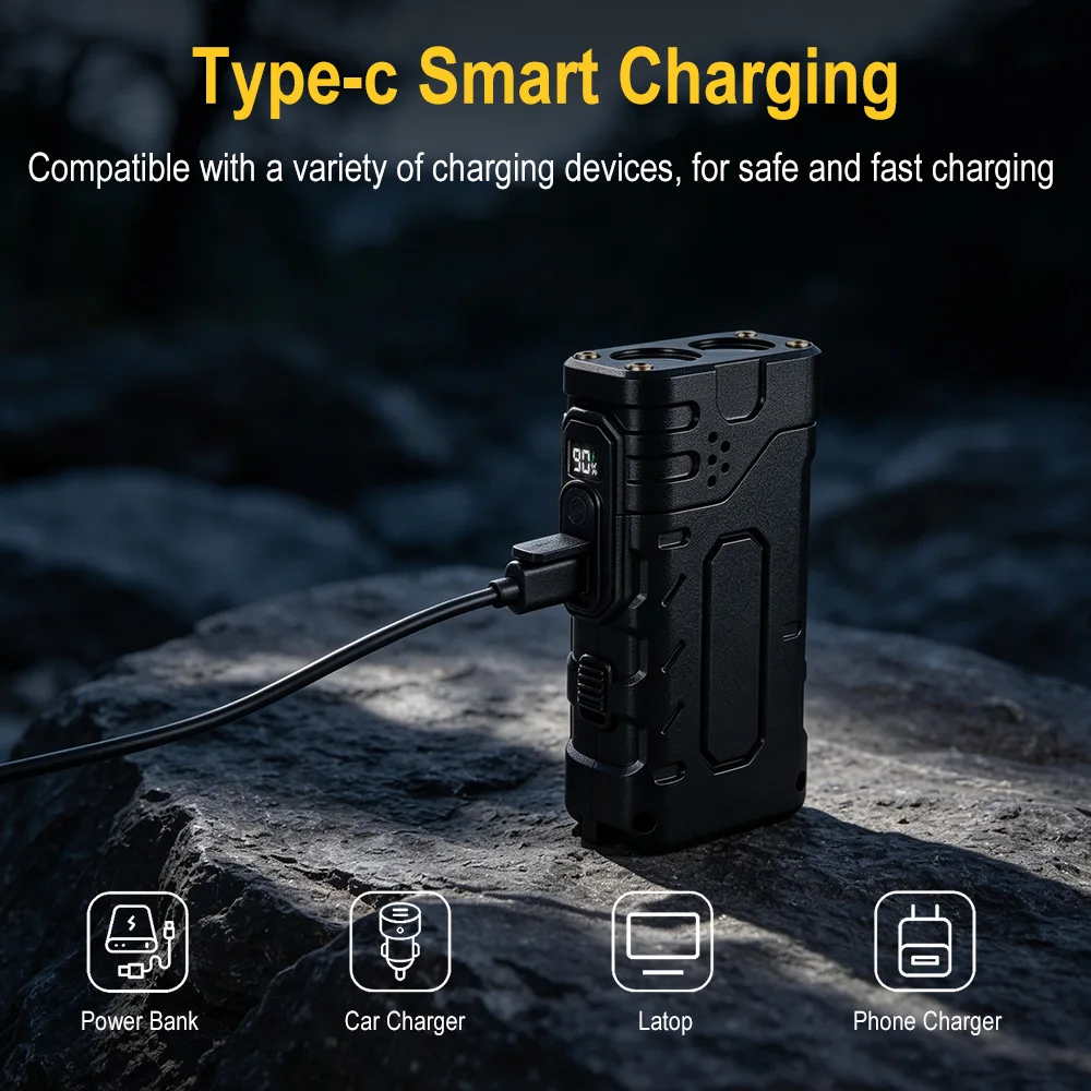 BORUIiT ハンドクランク EDC LED フラッシュラ - Outdoor Lighting Construction のレビューと価格