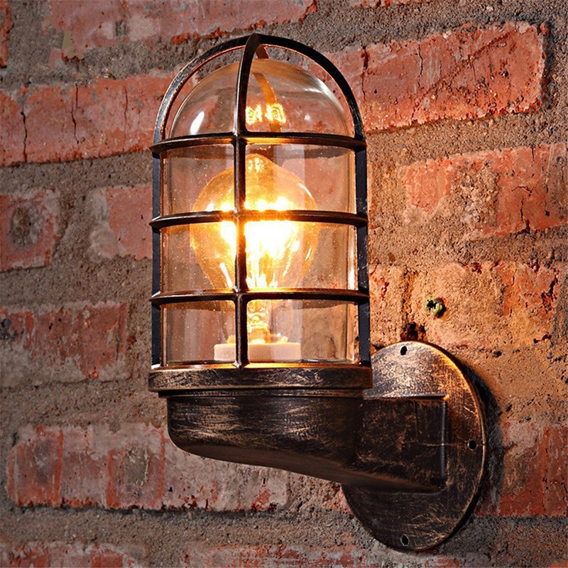 ヴィンテージロフトケージインダストリアル風ウォールランプ背景 - Outdoor Lighting Restaurant のレビューと価格