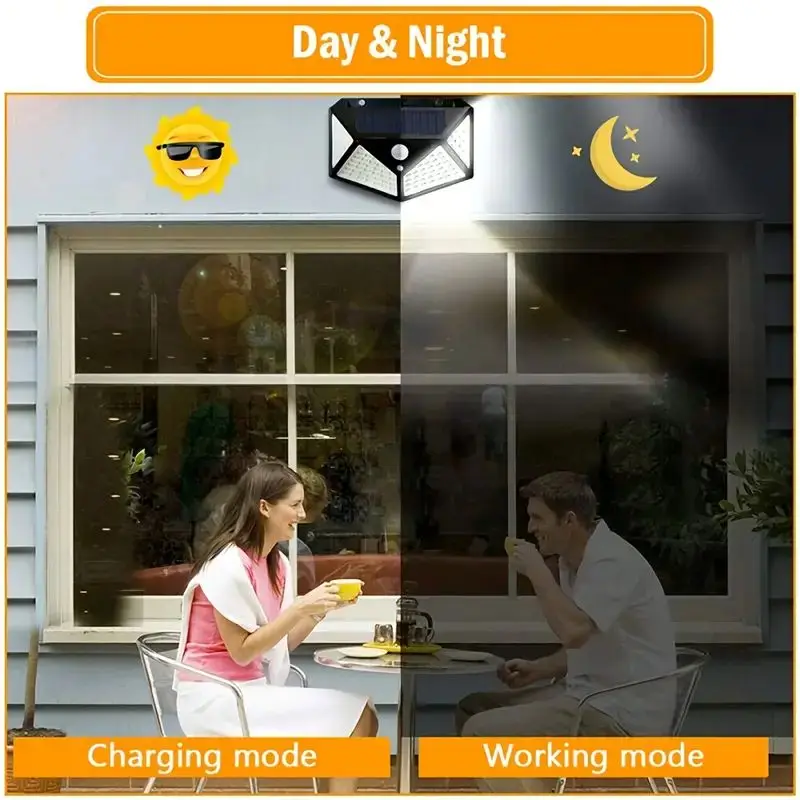 100LED屋外ソーラーガーデンライト、屋外モーションセンサ - Outdoor Lighting Construction のレビューと価格