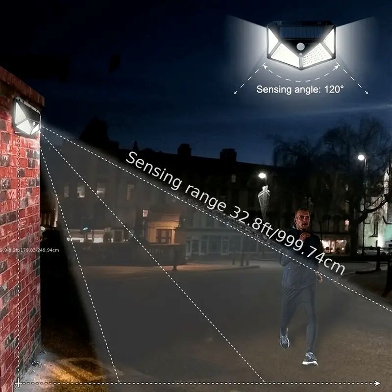 100LED屋外ソーラーガーデンライト、屋外モーションセンサ - Outdoor Lighting Construction のレビューと価格