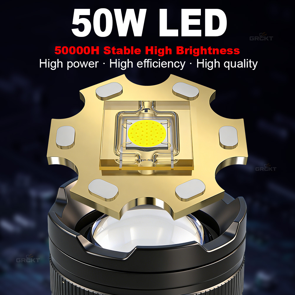 80000CD 最も強力なLED懐中電灯 ハイパワー戦術ハン - Outdoor Lighting Construction のレビューと価格