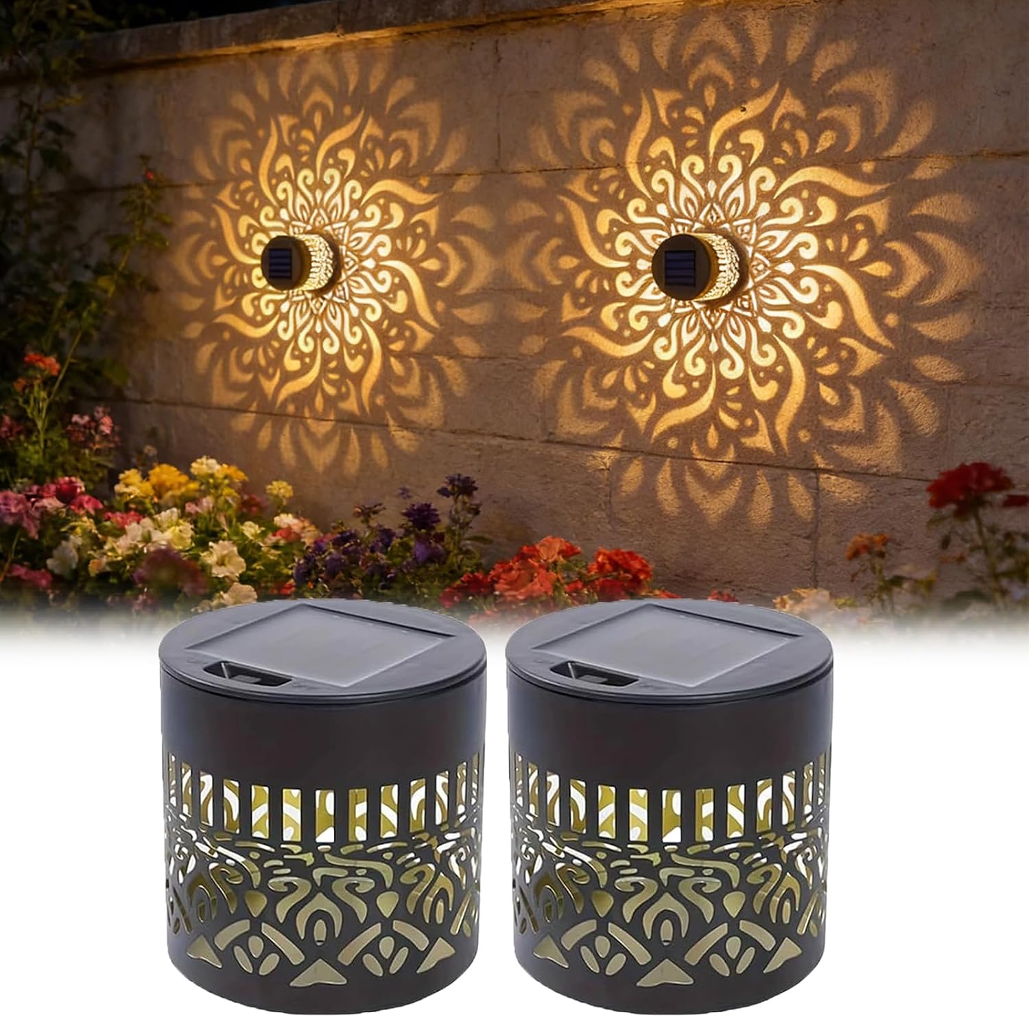 2個セット ソーラーガーデンライト IP65 耐久性のある金 - Outdoor Lighting Deck のレビューと価格