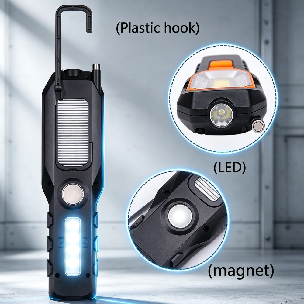 新しいLED作業灯、内蔵バッテリー、USB充電式、磁気回転式 - Outdoor Lighting Rechargeable のレビューと価格