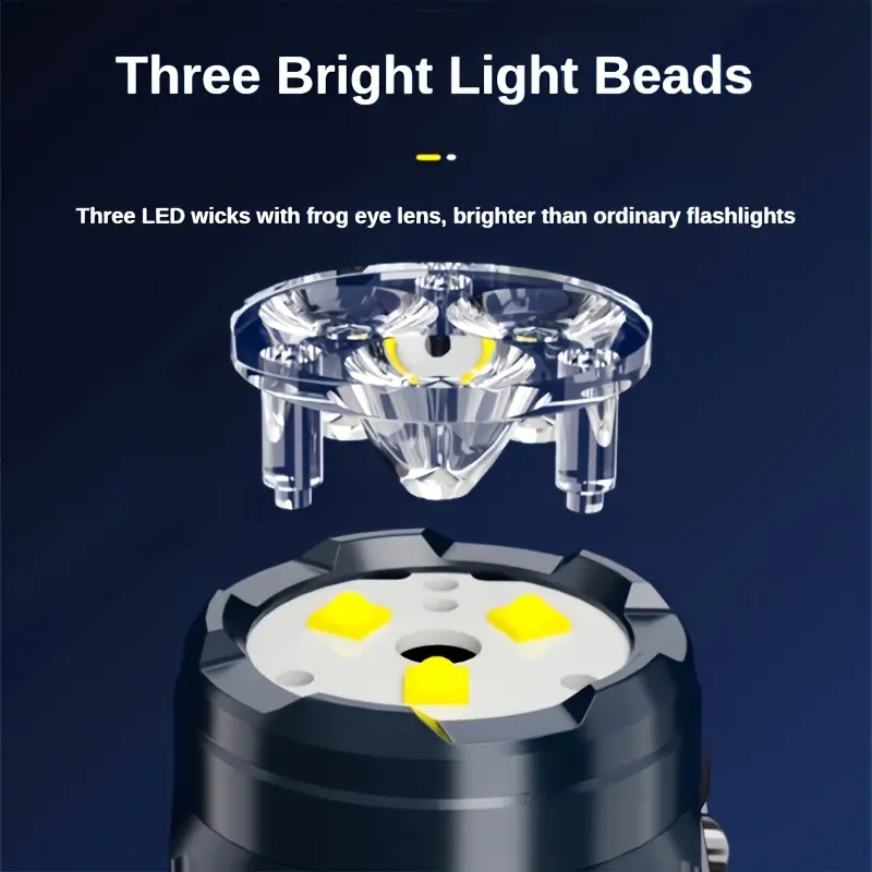 ペンクリップ付きミニ3LED懐中電灯、夜間歩行、ポータブル明 - Outdoor Lighting Construction のレビューと価格