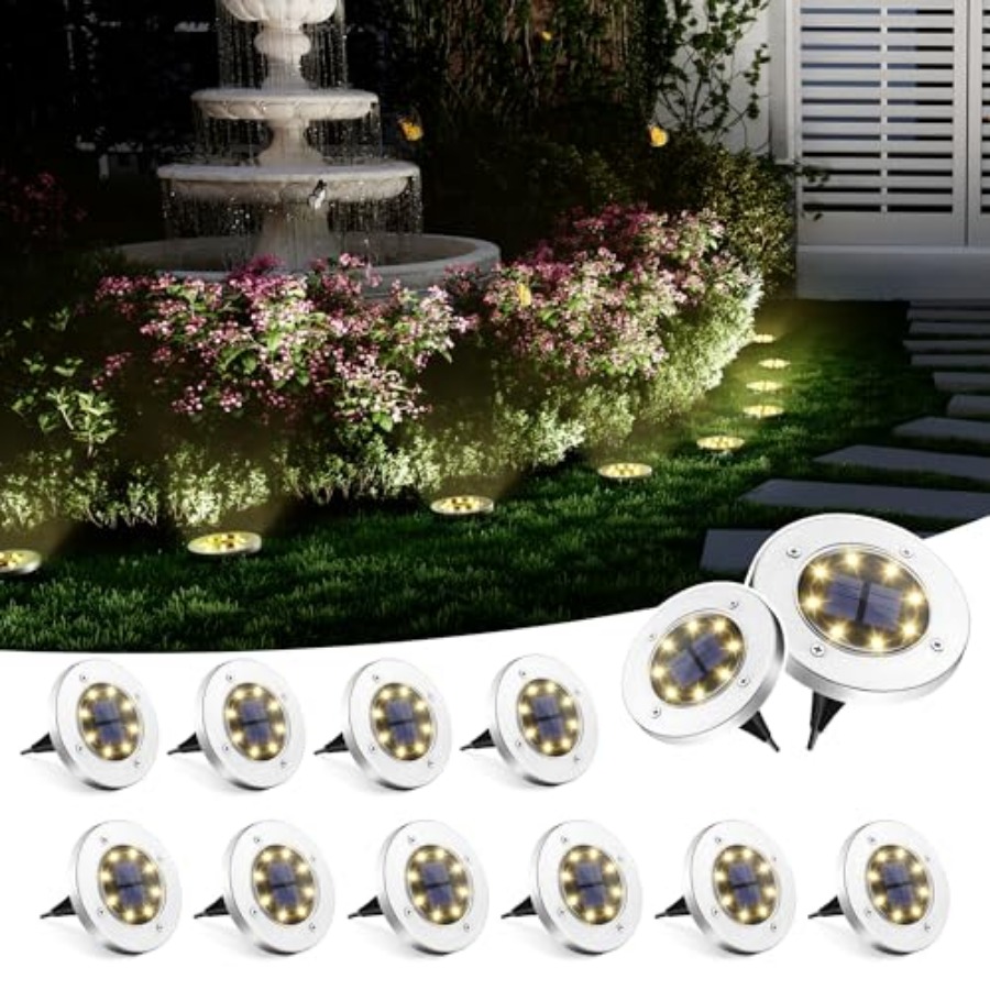 ソーラーグラウンドライト ソーラーライト 屋外防水 8 LE - Outdoor Lighting Landscape のレビューと価格