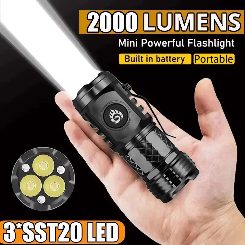 高強力戦術懐中電灯 3LED ミニキーホルダートーチ USB - Outdoor Lighting Construction のレビューと価格