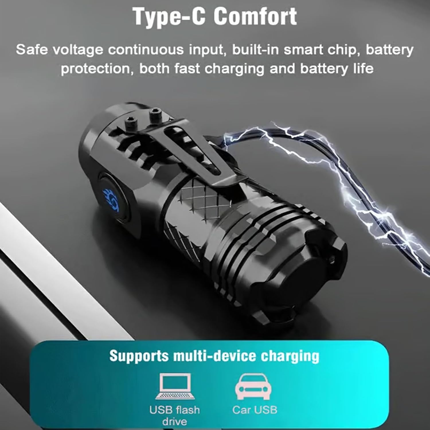 高強力戦術懐中電灯 3LED ミニキーホルダートーチ USB - Outdoor Lighting Construction のレビューと価格