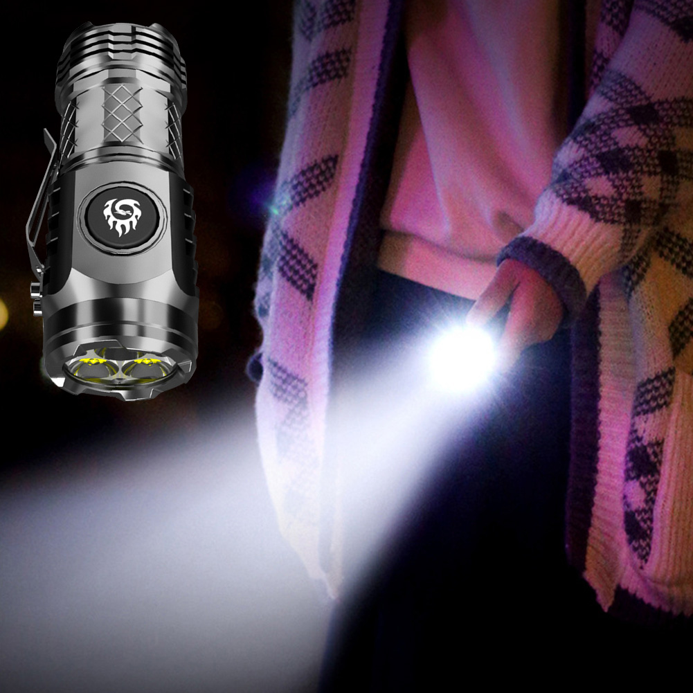 高強力戦術懐中電灯 3LED ミニキーホルダートーチ USB - Outdoor Lighting Construction のレビューと価格
